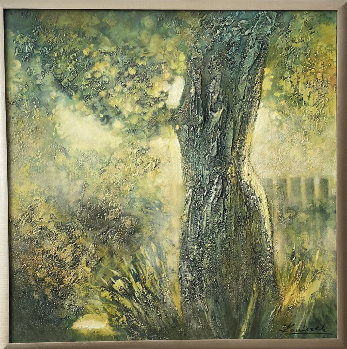 Koniczek Wmoim ogrodzie ... akryl na płótnie 100 x 100 cm 2023 8000zł