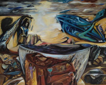 10. Tomasz Tyszkiewicz,Wieczór z książką i kawą, 73x92cm.2025 r 1500zł