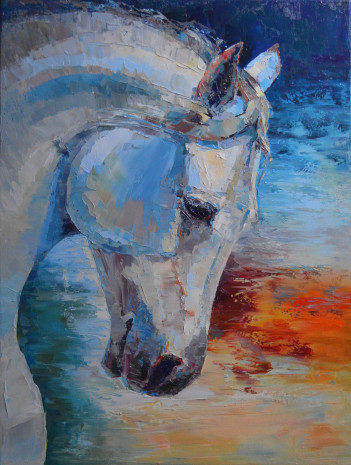 23. Sarzhenko_Olena_Koń_80x60_Olej na płótnie_2025, 1000