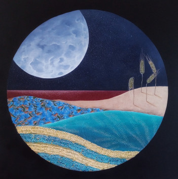 25. Ramotowska E. Za domem moich dziadków akryl na płótnie 80 x 80 cm 1500