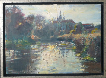 5, Kobzar O. Monastyr, 40 x 55 cm, olej 2023, 1500zł