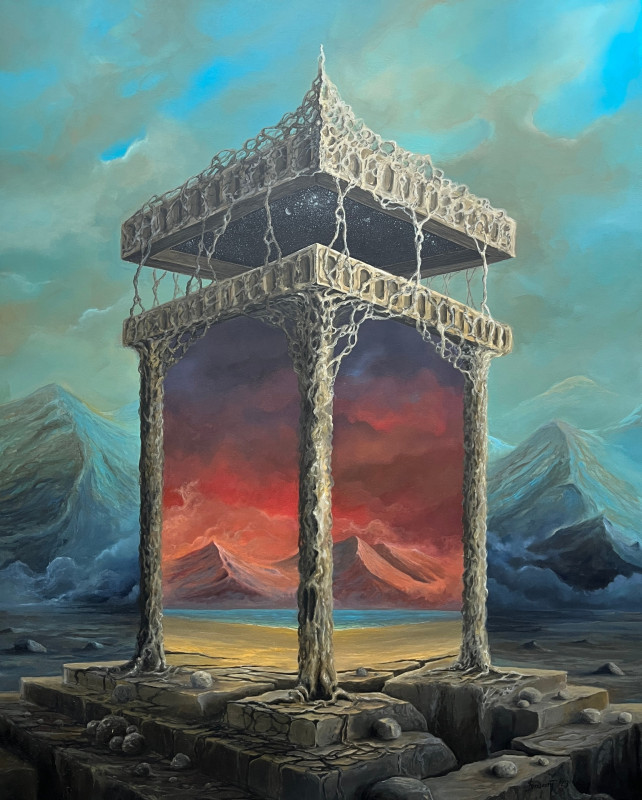 7. Smaczny Dawid, Pomiędzy Światami, płyta hdf, akryl, 100x80cm, 2023, 2500