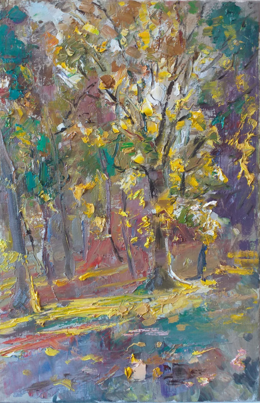 Kobzar O. Spacer po Zwierzyńcu, 60 x 40 cm olej, płótno, 2200