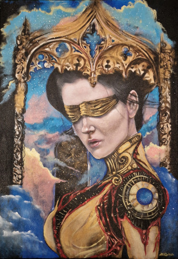 Gwiezdne Wrota akryl na płótnie, 100 x 70 cm, 2024