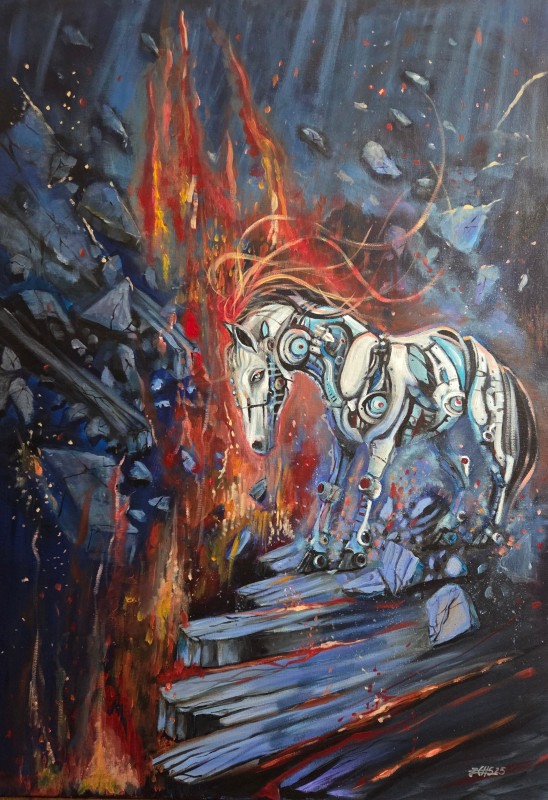 Terra Nova, akryl, płótno, 100 x 70 cm, 2025