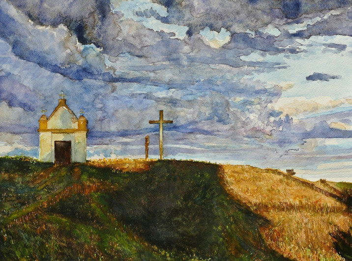 2022_21. Goniądz. Akwarela, 30x40 cm