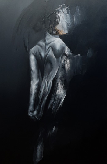 Dadura Karolina, Figure60,120x80,akryl na płótnie,2023 cena wywoławcza 2000zl