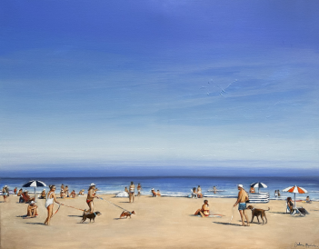 Jankowska Magdalena Plażowicze, akryl na płótnie 80x100cm, 2022r 9000zł