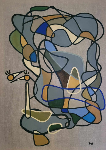 3. Ostrowska Iwona, Szepty 100x70cm, olej płótno lniane 2023 4 000zł