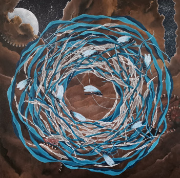 Ramotowska Ewelina, Mandala II, akryl na płótnie, 80x80cm, 2023r 1200,00zł,