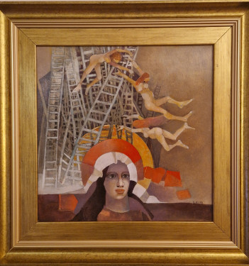 Rybi Stefan. Bez tytułu, Olej na płótnie 40x40cm, 2023, 6000,00zł