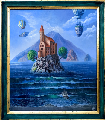 1. Broyan Karen, Odkrywcy nieznanych-lądów, akryl 70x60, 2023 4800zł 