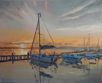 Tatsana_Kozik, Łagodny ranek, olej na płótnie 80x100cm, 2023r 1500zł
