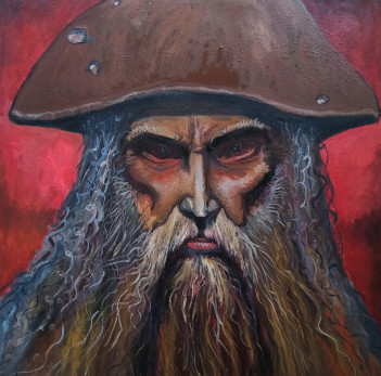 Sapiołko MarcoDUCH PUSZCZY ZWANY BOROWIKIEM Z RODU BOLETUS olej na płótnie 80X80cm 2023r 1000,0zł