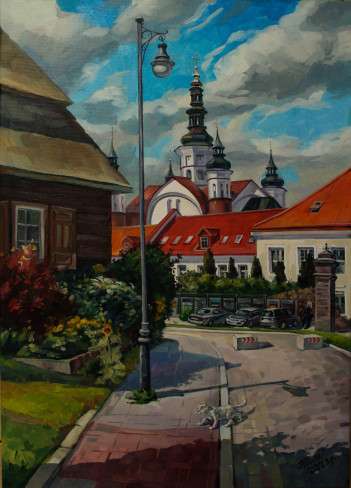 Leonid Szmatko, ''Słońce Supraśla '' olej na płótnie 70x50cm, 2023r 1000zł
