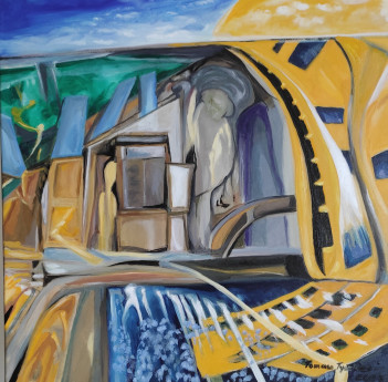 Tyszkiewicz Tomasz, Ulice, 60x60cm. olej na płótnie 2023r, 1000,00zł